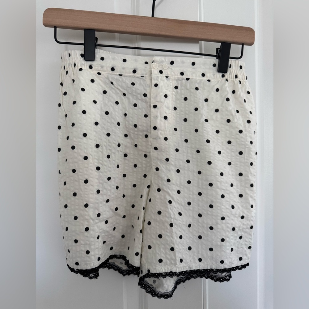 Aerie Black and White Polka Dot Shorts